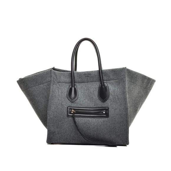 CELINE Felt Medium Phantom Luggage Pearl Grey - Picture 1 of 7